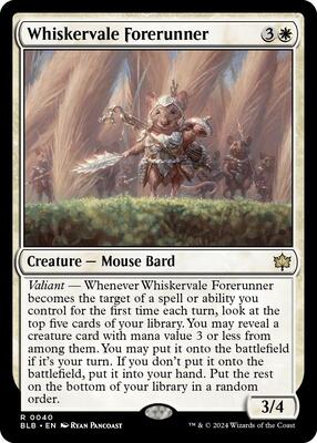 Whiskervale Forerunner card from Bloomburrow