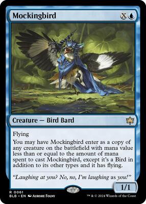 Mockingbird card from Bloomburrow