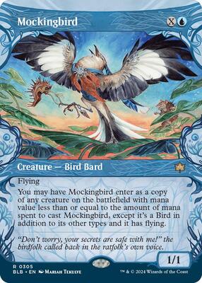 Mockingbird (Showcase) card from Bloomburrow