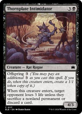 Thornplate Intimidator card from Bloomburrow