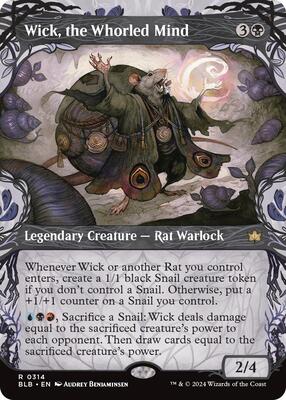 Wick, the Whorled Mind (Showcase) card from Bloomburrow