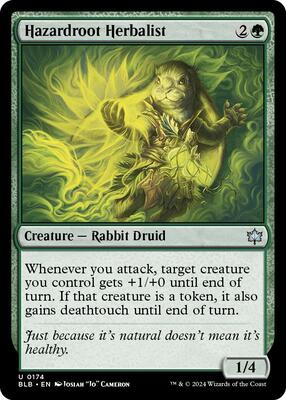 Hazardroot Herbalist card from Bloomburrow