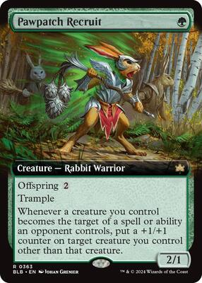 Pawpatch Recruit (Extended Art) card from Bloomburrow
