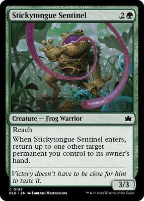 Stickytongue Sentinel card from Bloomburrow