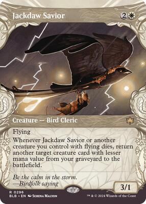 Jackdaw Savior (Showcase) card from Bloomburrow