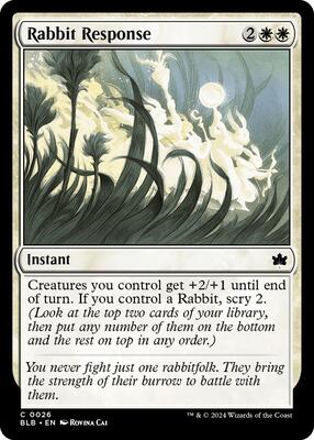 Rabbit Response card from Bloomburrow