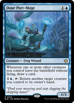Dour Port-Mage card from Bloomburrow
