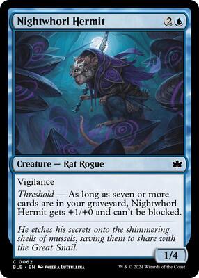 Nightwhorl Hermit card from Bloomburrow