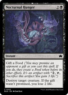 Nocturnal Hunger card from Bloomburrow