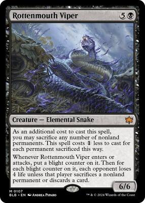 Rottenmouth Viper card from Bloomburrow