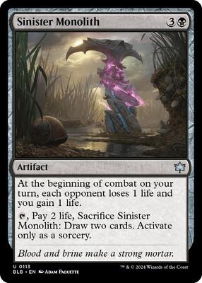 Sinister Monolith card from Bloomburrow