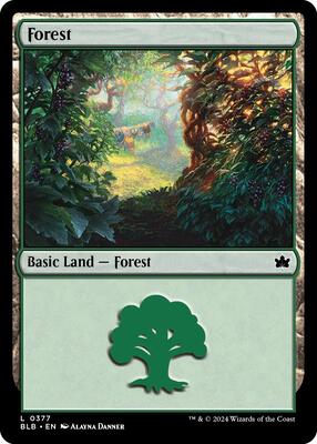 Forest (0377) card from Bloomburrow