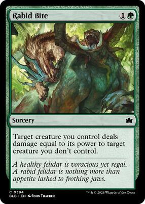 Rabid Bite card from Bloomburrow