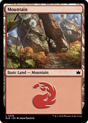 Mountain (0376) card from Bloomburrow