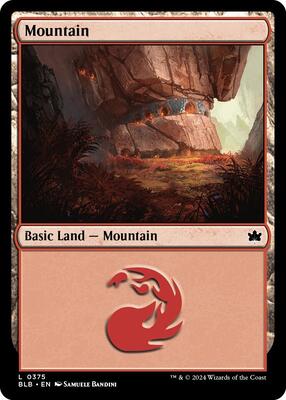 Mountain (0375) card from Bloomburrow