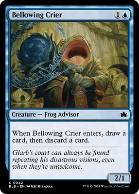 Bellowing Crier card from Bloomburrow
