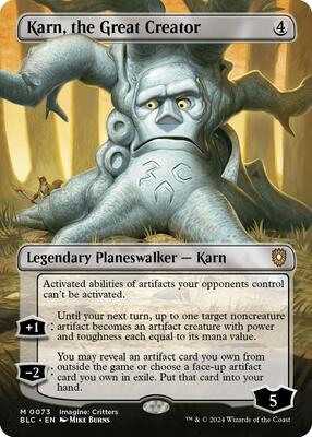 Karn, the Great Creator (Borderless) card from Commander: Bloomburrow