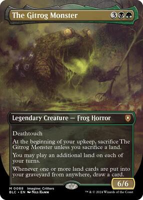 The Gitrog Monster (Borderless) card from Commander: Bloomburrow