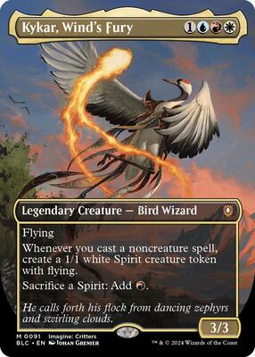 Kykar, Wind's Fury (Borderless) card from Commander: Bloomburrow