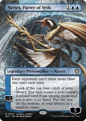 Narset, Parter of Veils (Borderless) card from Commander: Bloomburrow