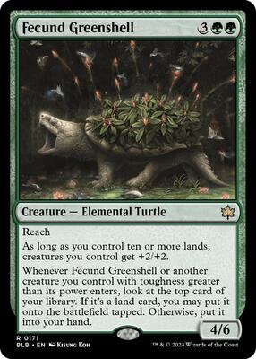 Fecund Greenshell card from Bloomburrow