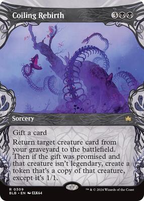 Coiling Rebirth (Showcase) card from Bloomburrow