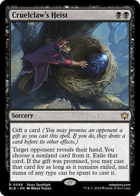 Cruelclaw's Heist card from Bloomburrow
