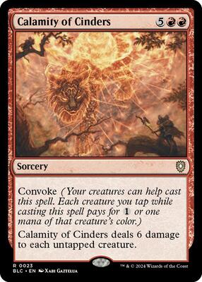 Calamity of Cinders card from Commander: Bloomburrow