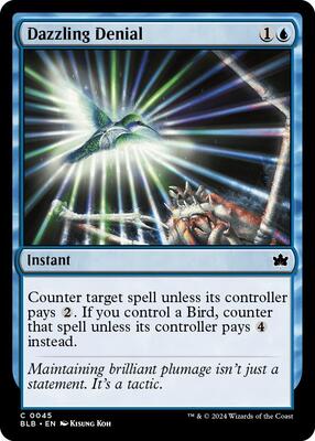 Dazzling Denial card from Bloomburrow