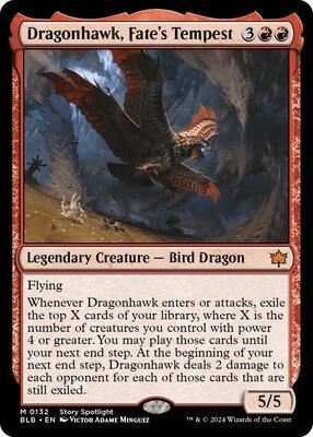 Dragonhawk, Fate's Tempest card from Bloomburrow
