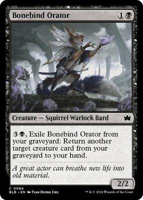 Bonebind Orator card from Bloomburrow