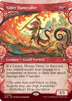 Valley Flamecaller (Showcase) card from Bloomburrow