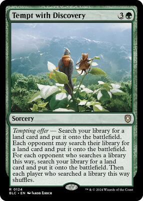 Tempt with Discovery card from Commander: Bloomburrow