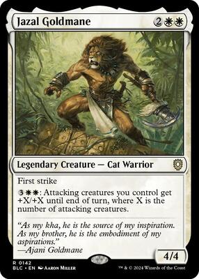 Jazal Goldmane card from Commander: Bloomburrow