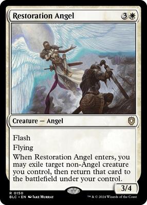 Restoration Angel card from Commander: Bloomburrow