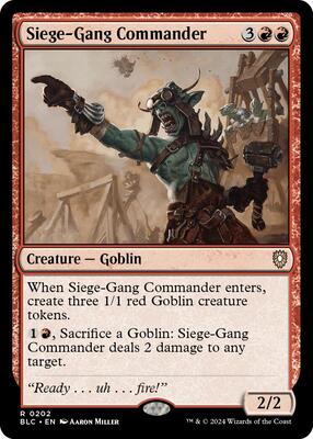 Siege-Gang Commander card from Commander: Bloomburrow