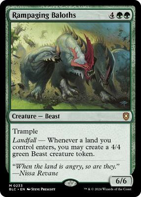 Rampaging Baloths card from Commander: Bloomburrow