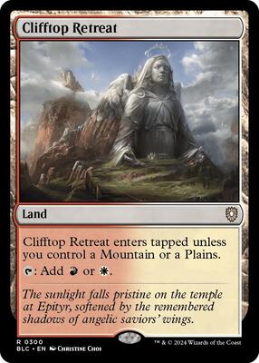 Clifftop Retreat card from Commander: Bloomburrow