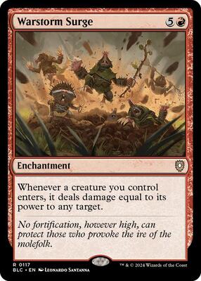 Warstorm Surge card from Commander: Bloomburrow