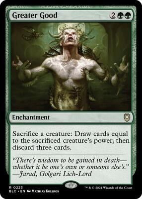 Greater Good card from Commander: Bloomburrow
