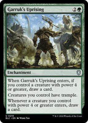 Garruk's Uprising card from Commander: Bloomburrow