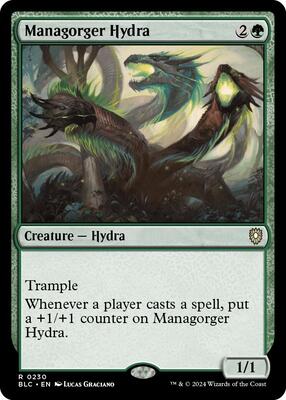 Managorger Hydra card from Commander: Bloomburrow