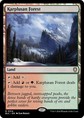 Karplusan Forest card from Commander: Bloomburrow