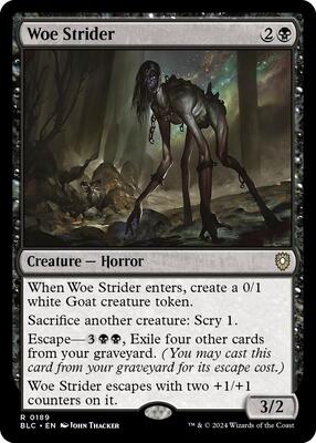Woe Strider card from Commander: Bloomburrow