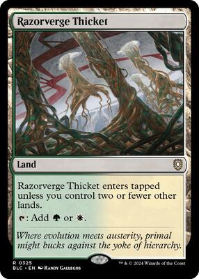 Razorverge Thicket card from Commander: Bloomburrow