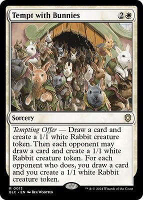 Tempt with Bunnies card from Commander: Bloomburrow