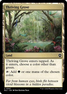 Thriving Grove card from Commander: Bloomburrow