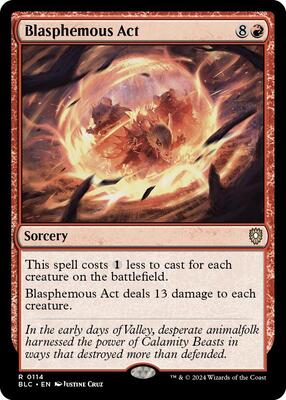 Blasphemous Act card from Commander: Bloomburrow