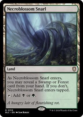 Necroblossom Snarl card from Commander: Bloomburrow
