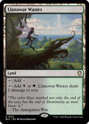 Llanowar Wastes card from Commander: Bloomburrow
